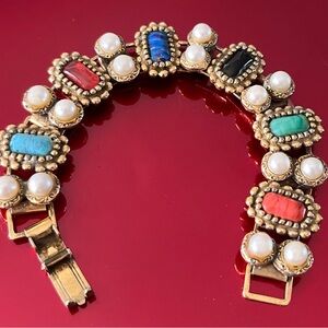 Vintage Multicolor Gemstone Bracelet by ART
